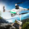 A white drone with black propellers and green light strips, including a handheld remote control and real-time display on a mobile phone Specification image